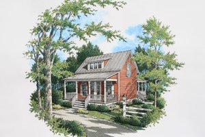 Cottage Exterior - Front Elevation Plan #45-589