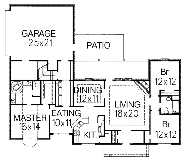 Architectural House Design - Colonial Floor Plan - Main Floor Plan #15-325