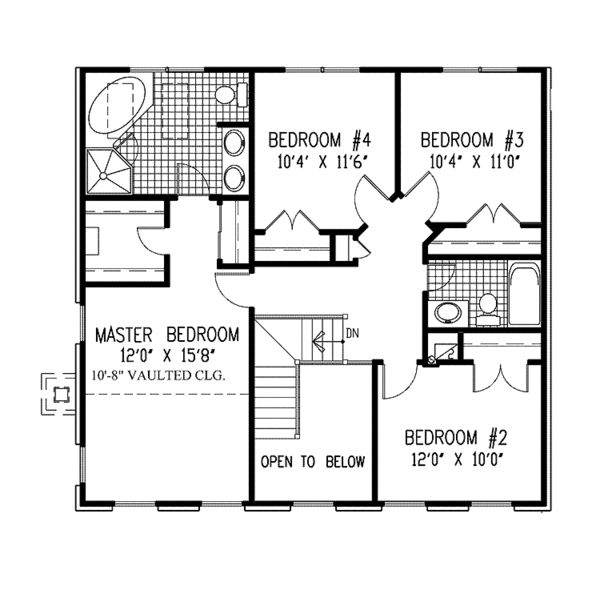 Home Plan - Classical Floor Plan - Upper Floor Plan #953-24