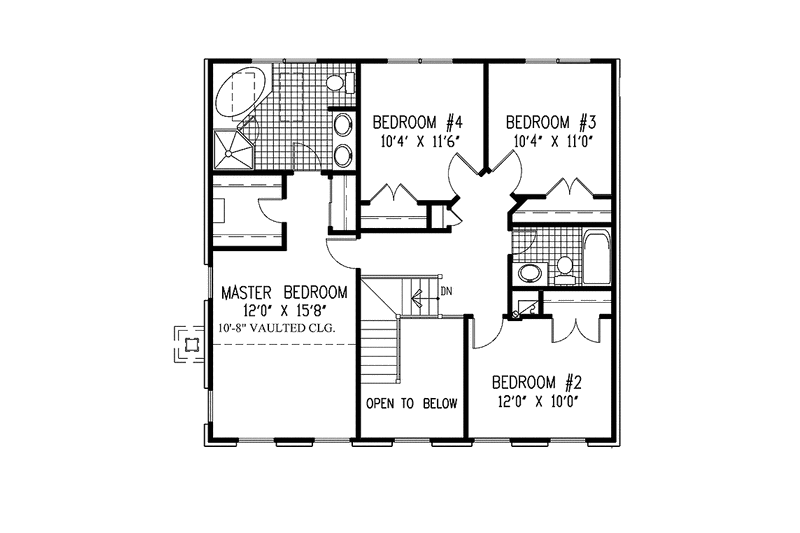 Home Plan - Floor Plan - Upper Floor for Classical House Plan #953-24 - 4 bed, 2.5 bath