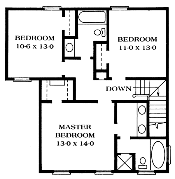 House Design - Victorian Floor Plan - Upper Floor Plan #1014-6
