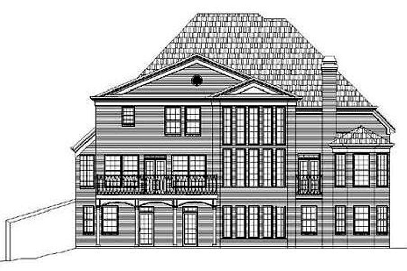 Home Plan - Exterior - Rear Elevation for European House Plan #119-223 - 5 bed, 3 bath