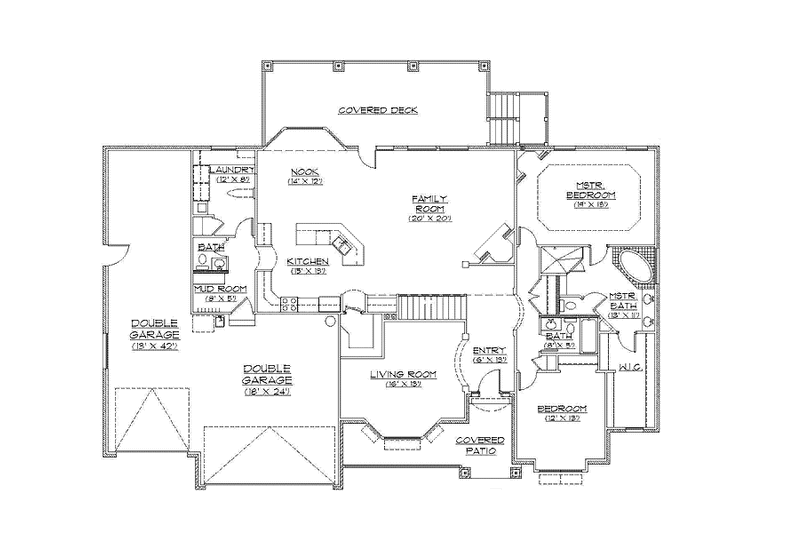 Home Plan - Floor Plan - Main Floor for European House Plan #945-129 - 2 bed, 2.5 bath