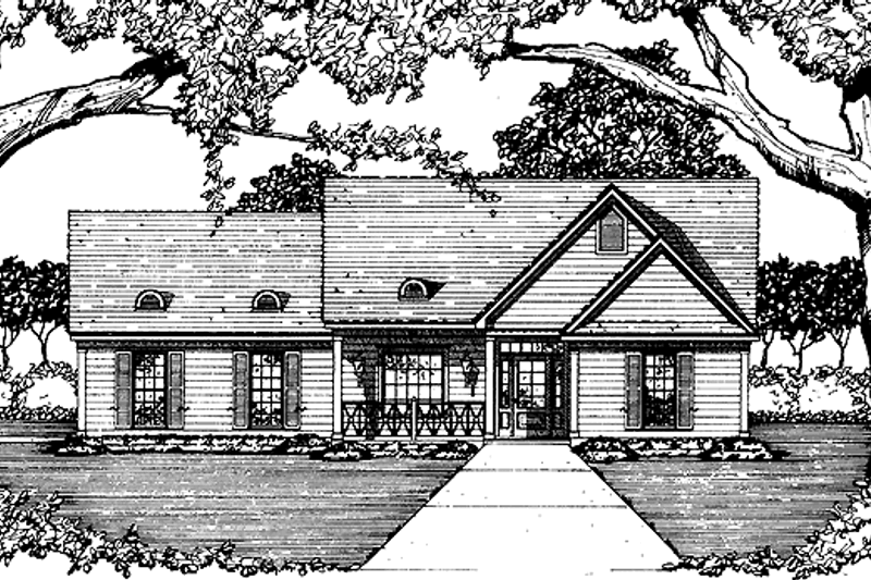 Architectural House Design - Country Exterior - Front Elevation Plan #36-598