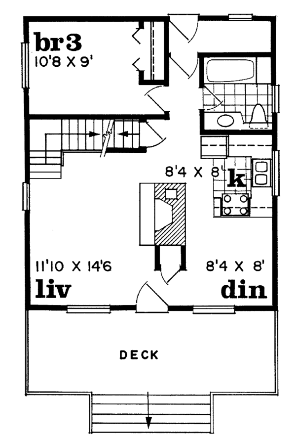 Architectural House Design - Victorian Floor Plan - Main Floor Plan #47-657