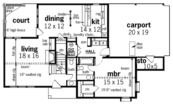 Home Plan - Traditional Floor Plan - Main Floor Plan #45-418