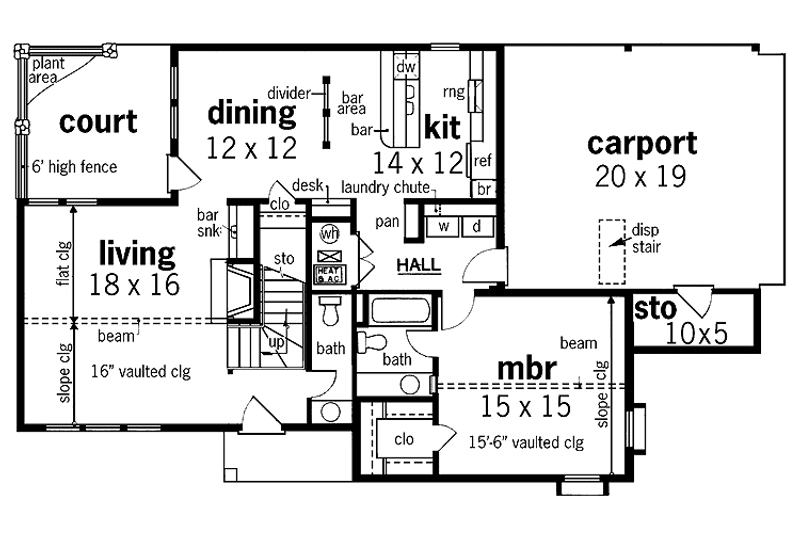 Home Plan - Floor Plan - Main Floor for Traditional House Plan #45-418 - 3 bed, 2.5 bath
