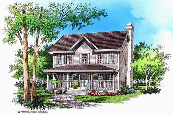 Exterior - Front Elevation 3 for Country House Plan #929-373 - 3 bed, 2.5 bath