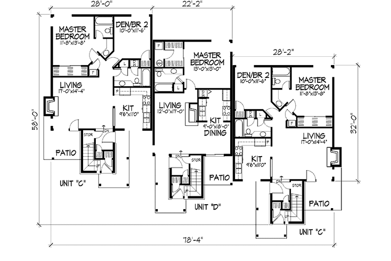 Home Plan - Floor Plan - Main Floor for Country House Plan #320-1154 - 1 bed, 2 bath