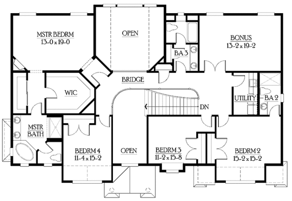 House Plan Design - Craftsman Floor Plan - Upper Floor Plan #132-457