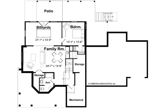 Floor Plan - Lower Floor for Victorian House Plan #928-69 - 5 bed, 3.5 bath