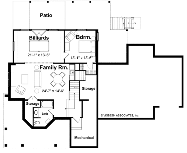 Architectural House Design - Victorian Floor Plan - Lower Floor Plan #928-69