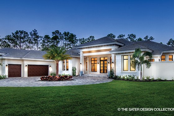 Exterior - Front Elevation 3 for Mediterranean House Plan #930-473 - 4 bed, 4.5 bath