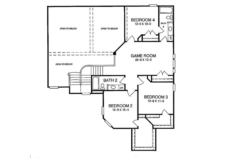 House Blueprint - Floor Plan - Upper Floor for Mediterranean House Plan #952-103 - 4 bed, 3.5 bath
