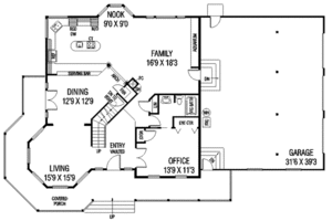 Floor Plan - Main Floor for Victorian House Plan #60-610 - 3 bed, 3 bath