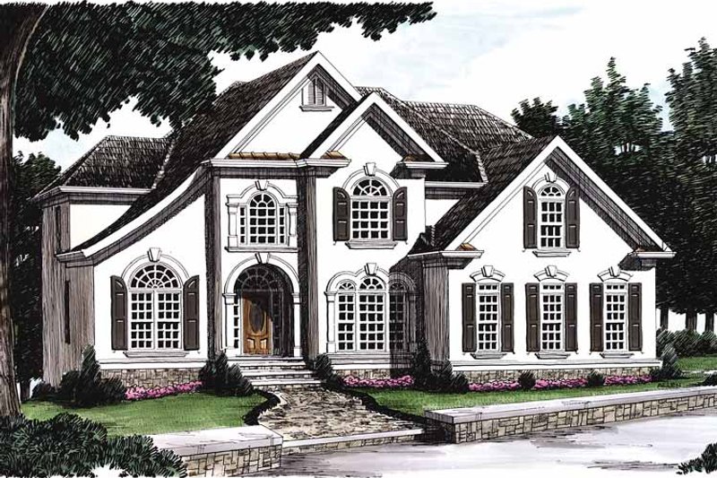 Home Plan - Exterior - Front Elevation 4 for Mediterranean House Plan #927-141 - 4 bed, 3 bath