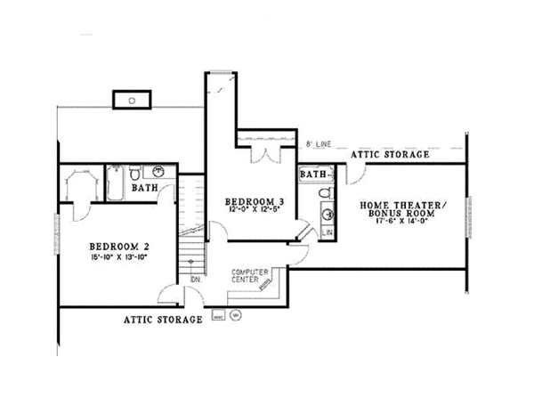 Home Plan - Country Floor Plan - Upper Floor Plan #17-3234