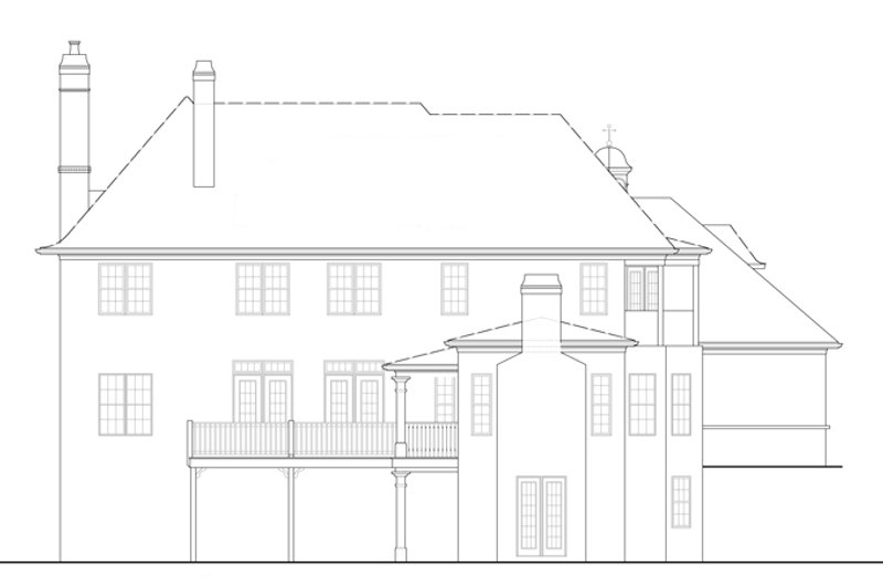 Dream House Plan - Exterior - Rear Elevation for Traditional House Plan #54-322 - 5 bed, 4.5 bath