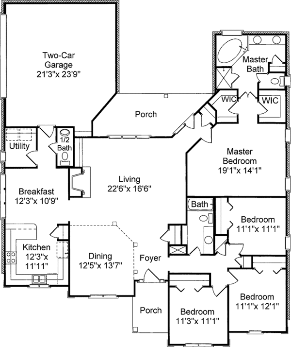 House Plan Design - Mediterranean Floor Plan - Main Floor Plan #37-245