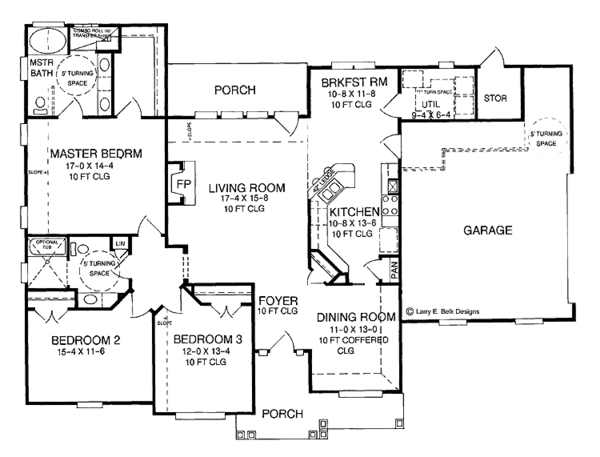 House Blueprint - Ranch Floor Plan - Main Floor Plan #952-267