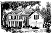 Colonial Style House Plan - 4 Beds 2.5 Baths 2222 Sq/Ft Plan #927-649 Exterior 