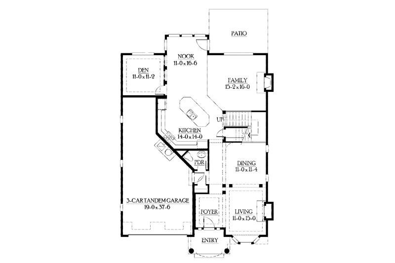 Dream House Plan - Floor Plan - Main Floor for Craftsman House Plan #132-421 - 4 bed, 2.5 bath