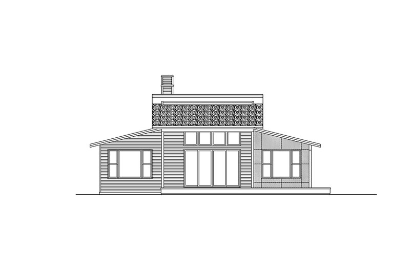 Home Plan - Exterior - Rear Elevation for Contemporary House Plan #124-1456 - 2 bed, 2 bath