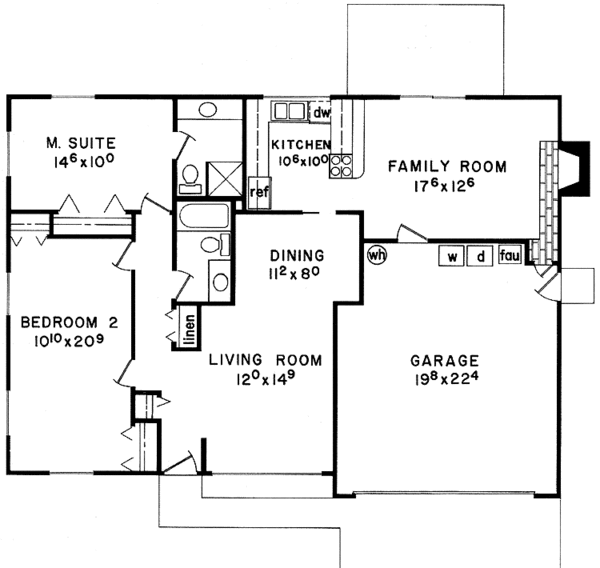 House Blueprint - Ranch Floor Plan - Main Floor Plan #60-753