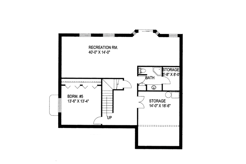 Dream House Plan - Floor Plan - Lower Floor for Traditional House Plan #117-837 - 5 bed, 3.5 bath