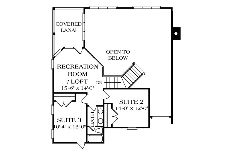 Home Plan - Floor Plan - Upper Floor for European House Plan #453-391 - 3 bed, 2.5 bath
