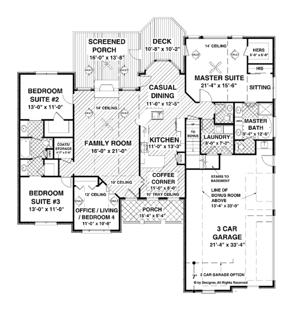 Home Plan - Craftsman Floor Plan - Main Floor Plan #56-687