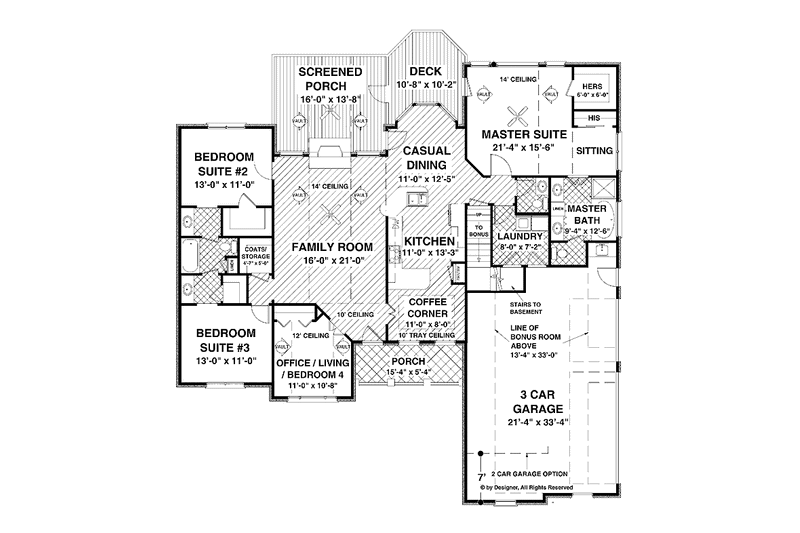 Home Plan - Floor Plan - Main Floor for Craftsman House Plan #56-687 - 3 bed, 2.5 bath