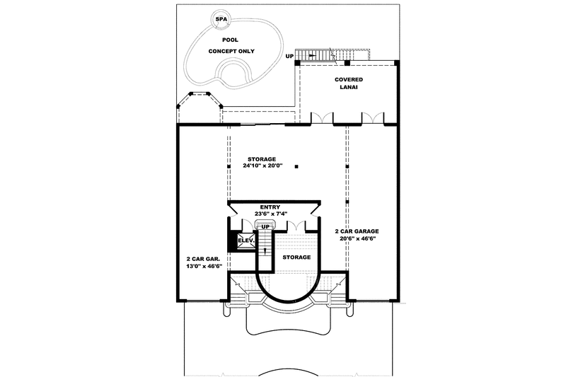 Home Plan - Floor Plan - Lower Floor for Mediterranean House Plan #1017-154 - 4 bed, 5.5 bath