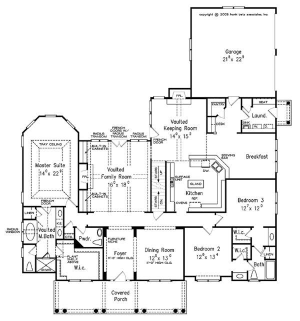 House Blueprint - Colonial Floor Plan - Main Floor Plan #927-106
