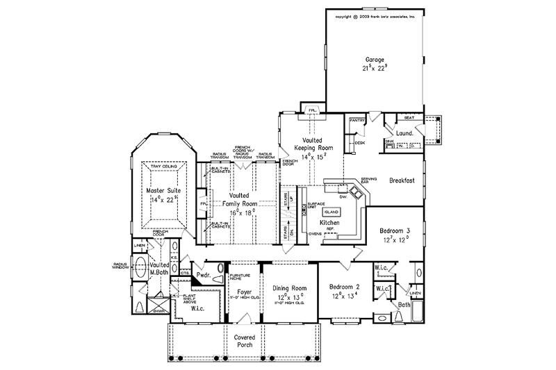 Home Plan - Floor Plan - Main Floor for Colonial House Plan #927-106 - 3 bed, 2.5 bath