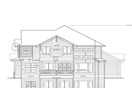 Exterior - Rear Elevation for Victorian House Plan #132-477 - 5 bed, 4.5 bath