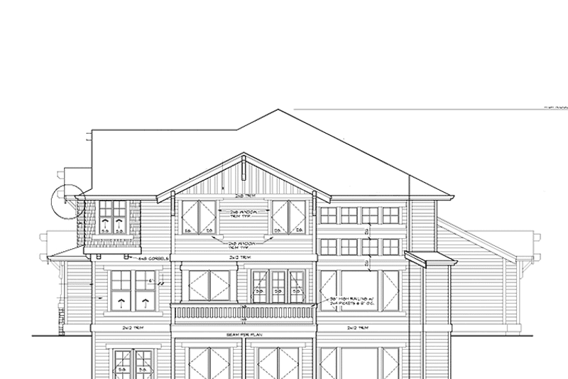 Home Plan - Exterior - Rear Elevation for Victorian House Plan #132-477 - 5 bed, 4.5 bath