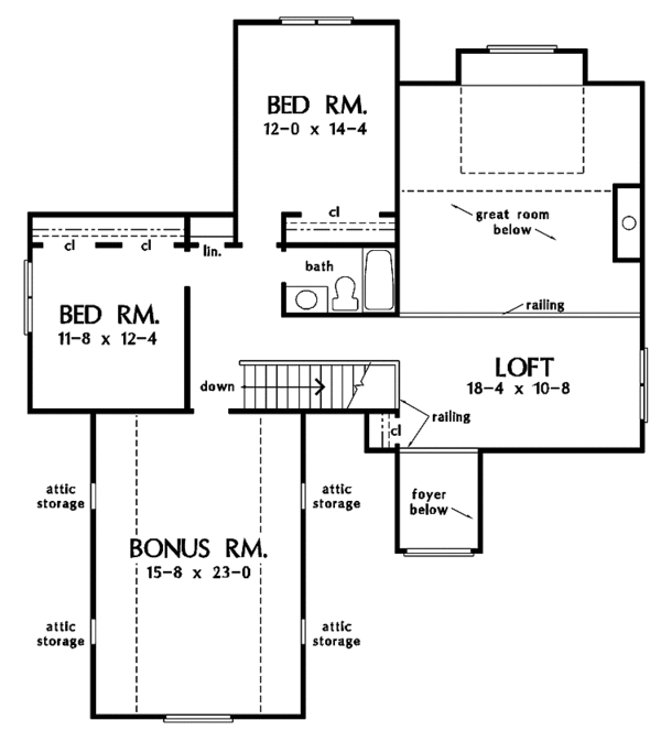 House Plan Design - Traditional Floor Plan - Upper Floor Plan #929-775