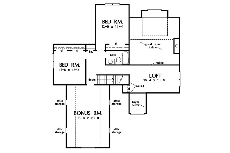 Home Plan - Floor Plan - Upper Floor for Traditional House Plan #929-775 - 3 bed, 2.5 bath