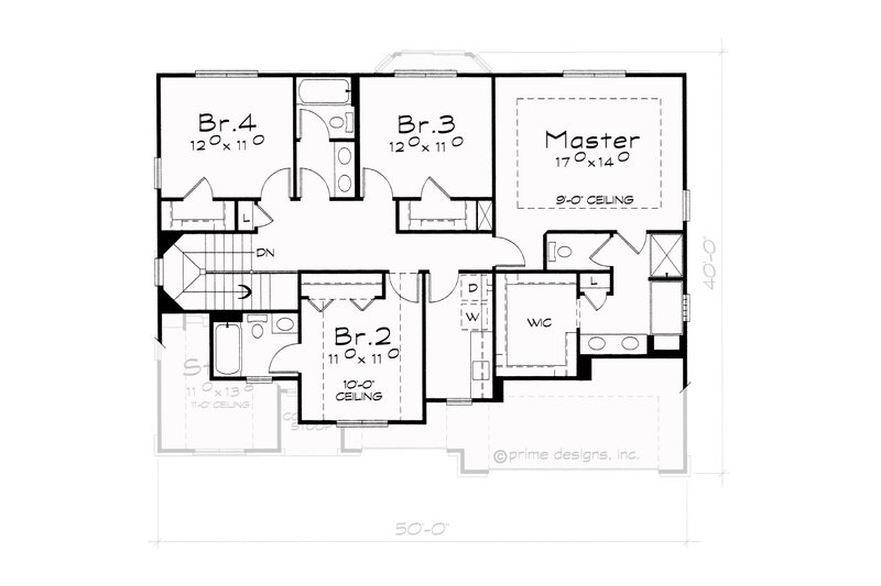 Dream House Plan - Floor Plan - Upper Floor for Traditional House Plan #20-2113 - 4 bed, 2.5 bath