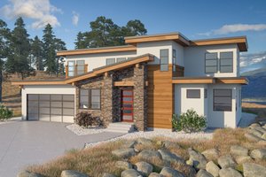 Contemporary Exterior - Front Elevation Plan #1100-21