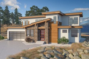 Home Plan - Contemporary Exterior - Front Elevation Plan #1100-21
