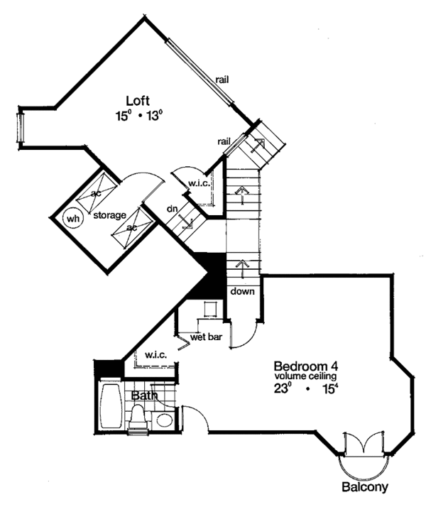 Architectural House Design - Mediterranean Floor Plan - Upper Floor Plan #417-536