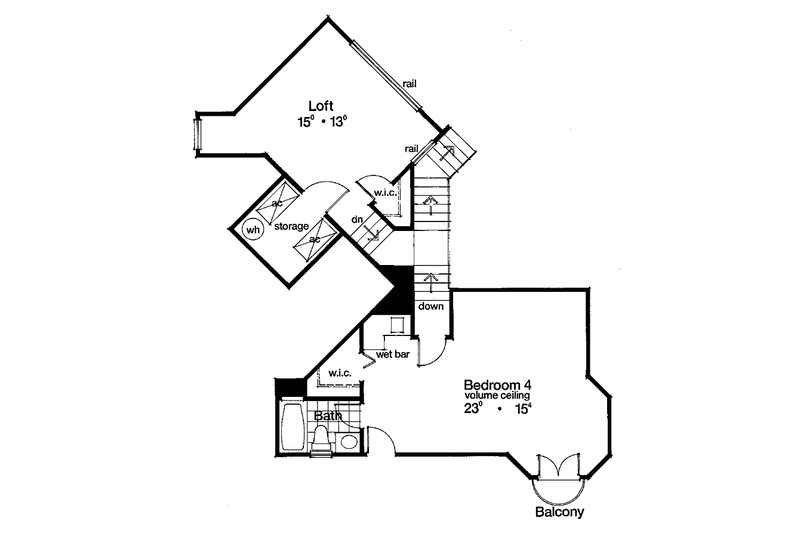 Home Plan - Floor Plan - Upper Floor for Mediterranean House Plan #417-536 - 4 bed, 5 bath