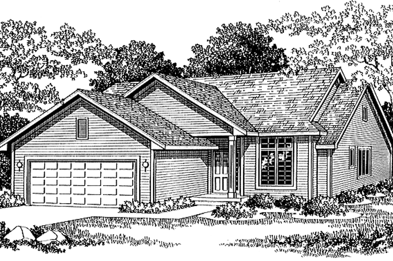 Dream House Plan - Ranch Exterior - Front Elevation Plan #70-1320