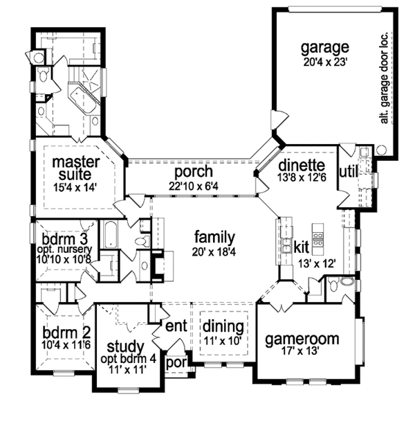 Home Plan - Traditional Floor Plan - Main Floor Plan #84-771