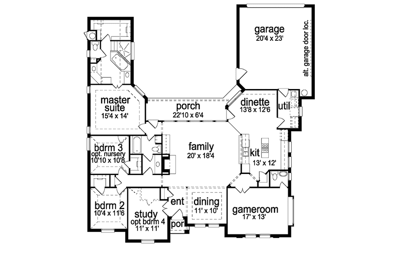 House Blueprint - Floor Plan - Main Floor for Traditional House Plan #84-771 - 3 bed, 2 bath