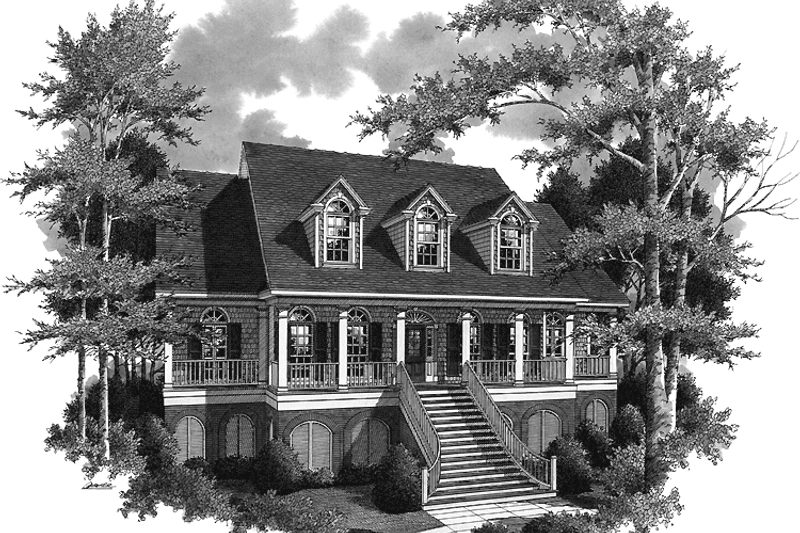 Architectural House Design - Southern Exterior - Front Elevation Plan #37-243