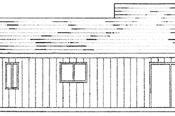 Exterior - Rear Elevation for Ranch House Plan #60-850 - 3 bed, 1 bath