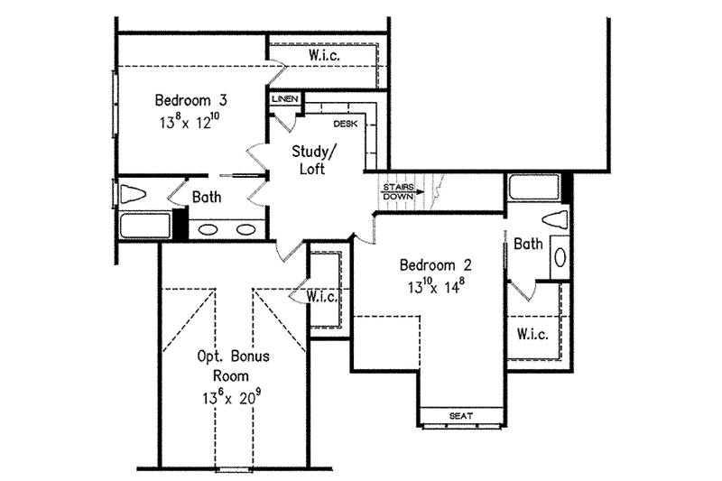Home Plan - Floor Plan - Upper Floor for Colonial House Plan #927-410 - 4 bed, 4 bath